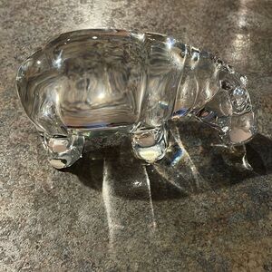 Baccarat Glass Hippo Paperweight